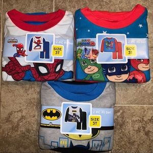 3 Sets of Superhero Fleece Pajama Bundle! NWT